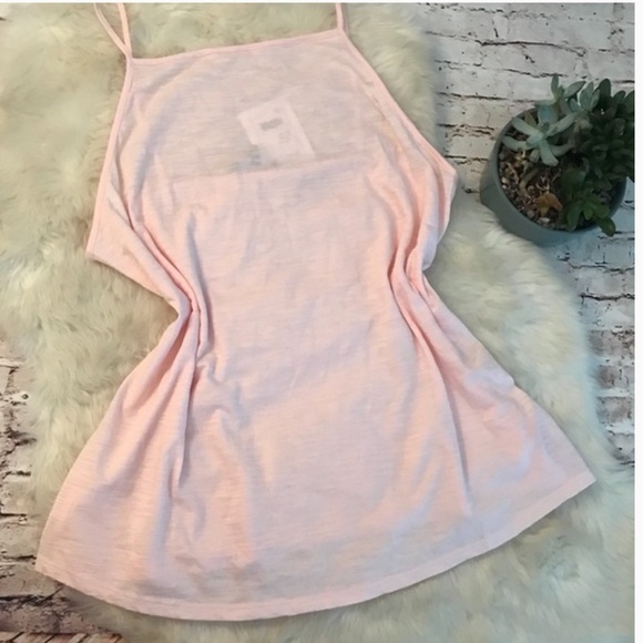 NWT THEORY - Cotton Square Neck Tank Top Pink size  S - Picture 1 of 9